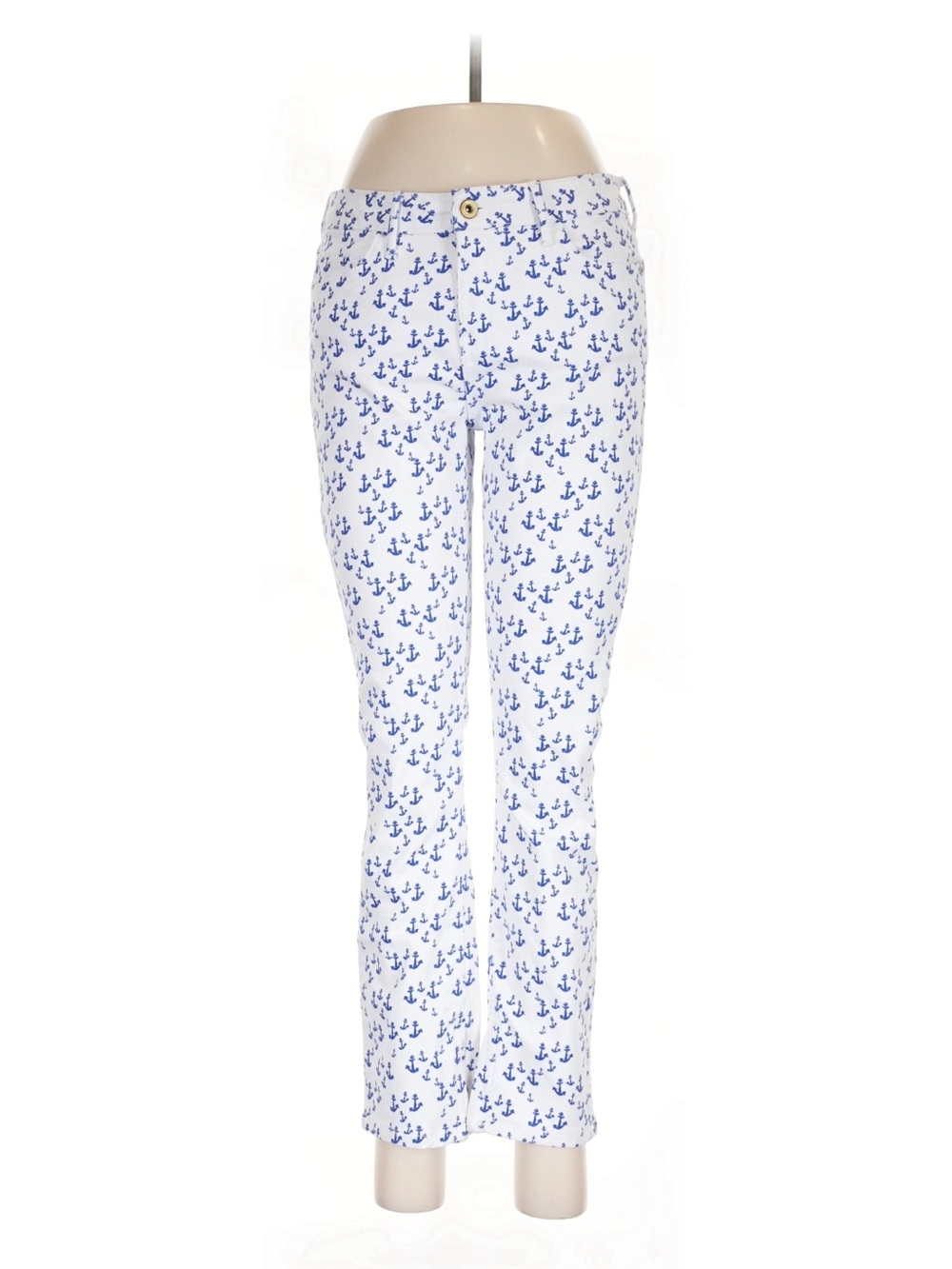 Tommy Hilfiger “Greenwich Skinny Ankle” Crisp Nautical White w/blue Anchor Print